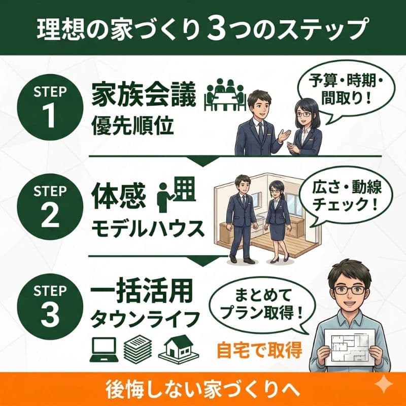 理想の家づくり 3つのステップを紹介