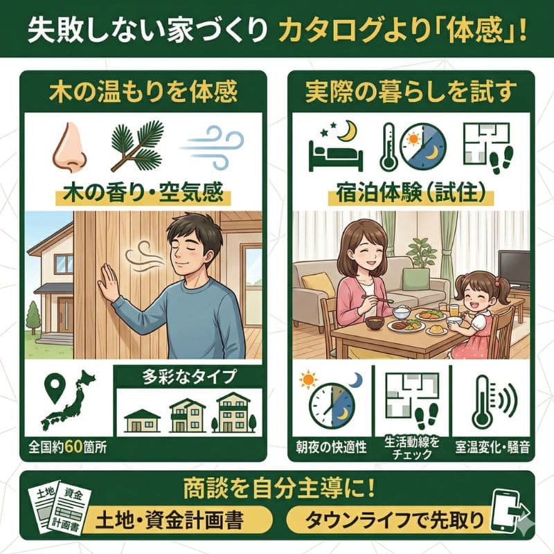 失敗しない家づくりはカタログより体感。モデルハウスと宿泊体験。
