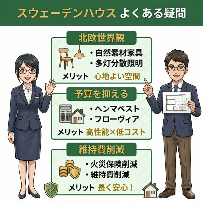 スウェーデンハウスのよくある疑問解決。男女が3つのメリット案内。