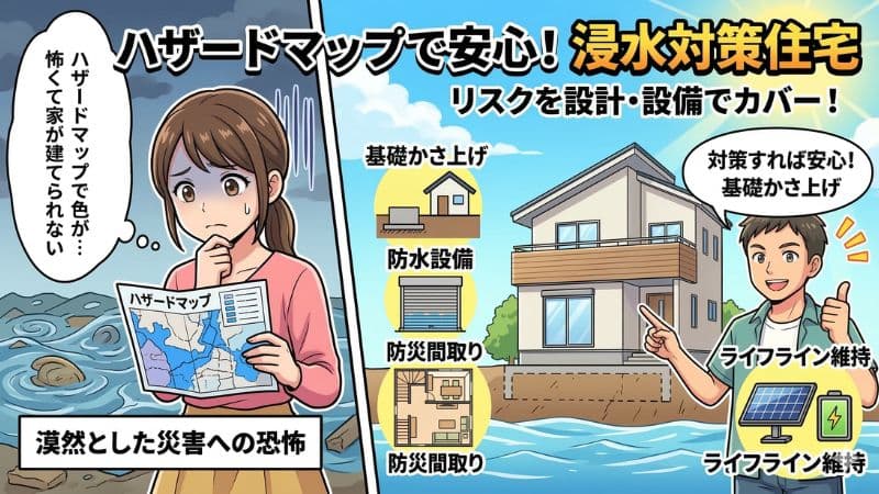注文住宅はハザードマップで安心！浸水に強い安全な家の建て方 