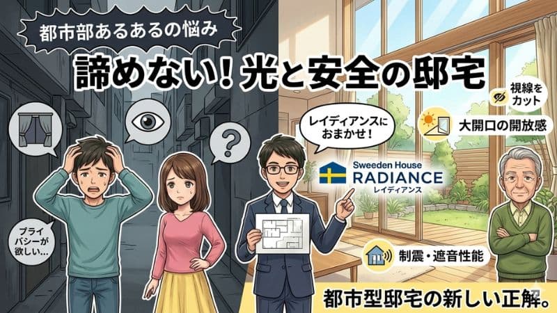 レイディアンスで叶える光の邸宅。視線を遮り大開口を実現する北欧モダンの設計思想 