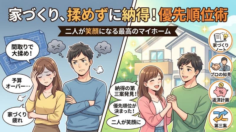 家づくりの意見対立を解決！夫婦が納得する優先順位の決め方 