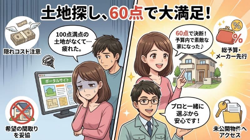 注文住宅の土地探しは６０点が正解？失敗を防ぐ比較と手順 