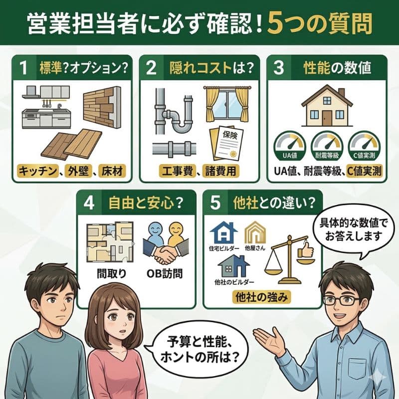 住宅購入営業に必ず確認すべき5つの質問