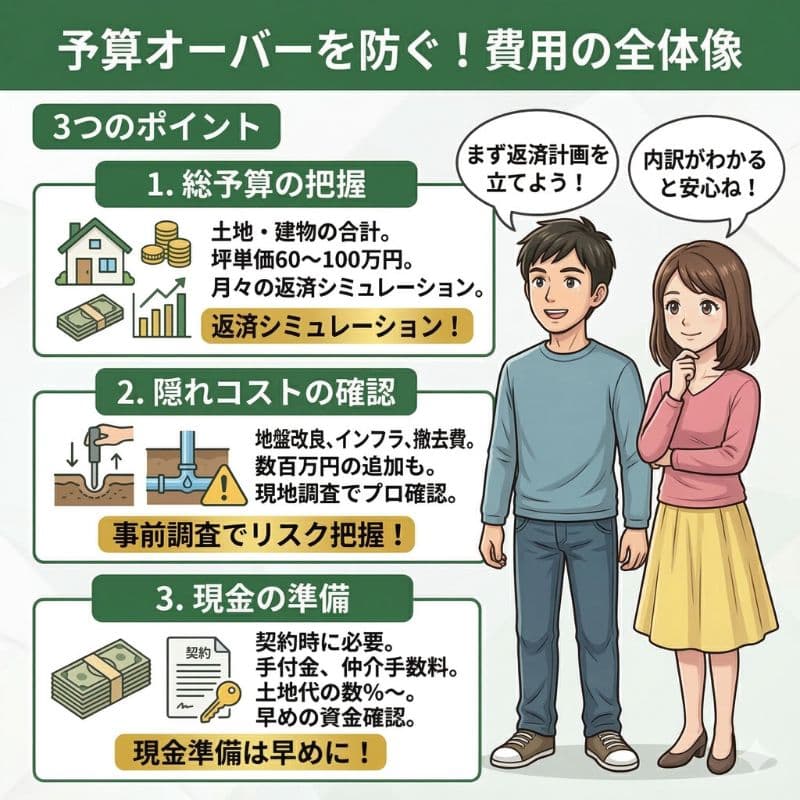 予算オーバーを防ぐ3つのポイント（総予算、隠れコスト、現金）