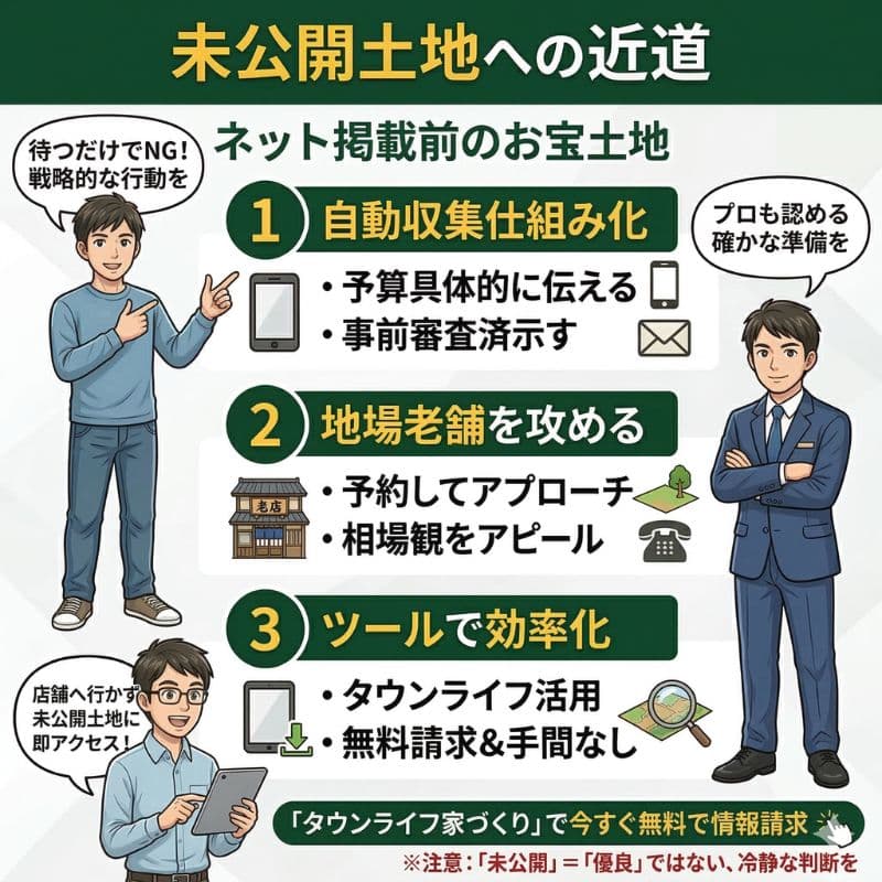 未公開土地への近道図解