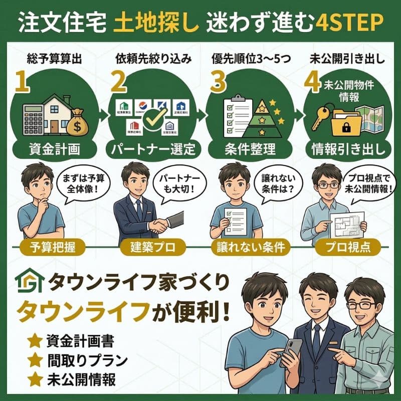土地探しを迷わず進む4ステップ