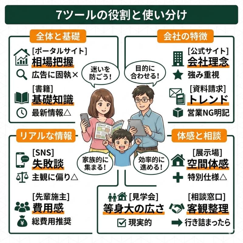 家づくり7ツールの役割と使い分け図