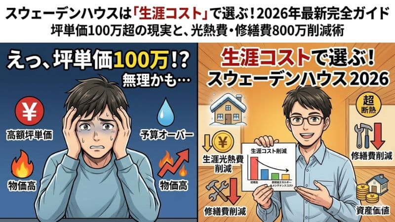 スウェーデンハウス坪単価2026年最新基準。30坪総額4000万円超の現実と対策 