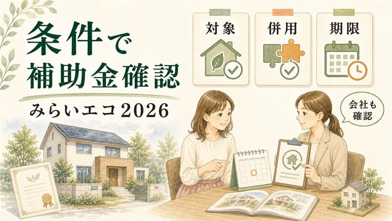注文住宅の補助金2026｜対象条件・併用可否と住宅会社の選び方 
