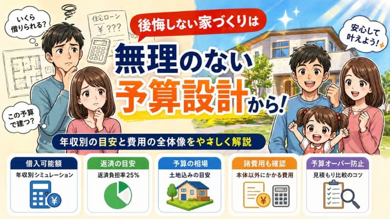 注文住宅の予算と借入可能額｜年収別に現実ラインを比較 