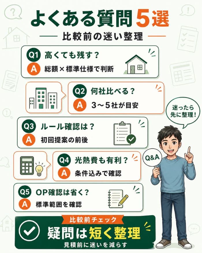 一条工務店比較前によくある疑問を整理したFAQ