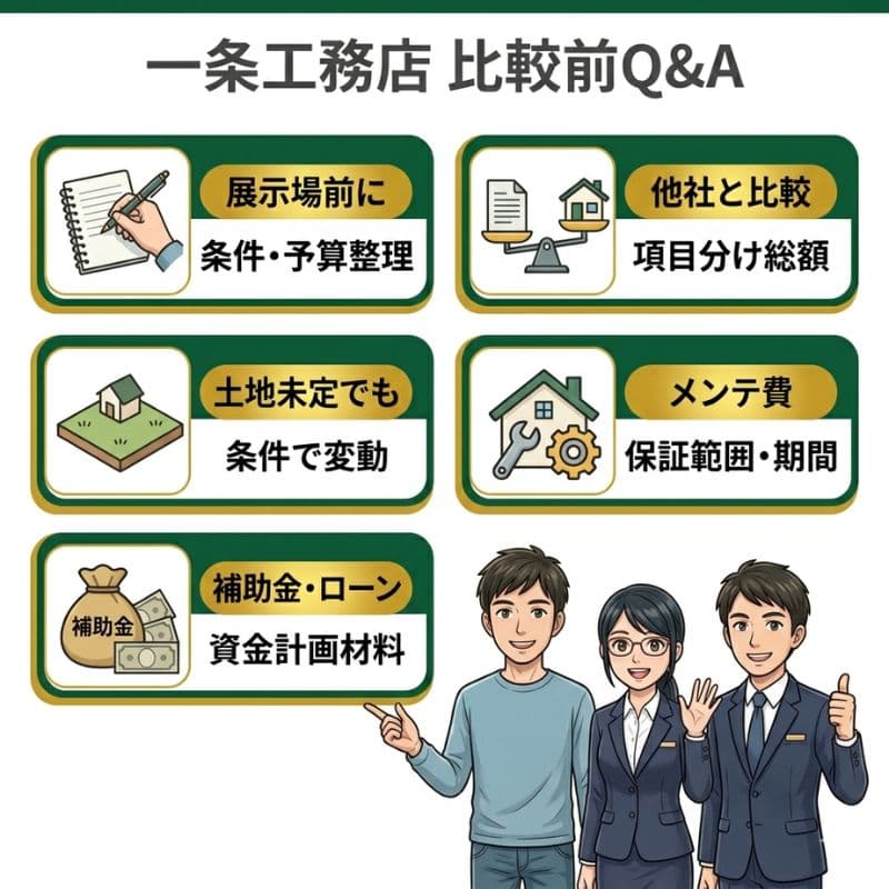 一条工務店の比較前Q&Aインフォグラフィック