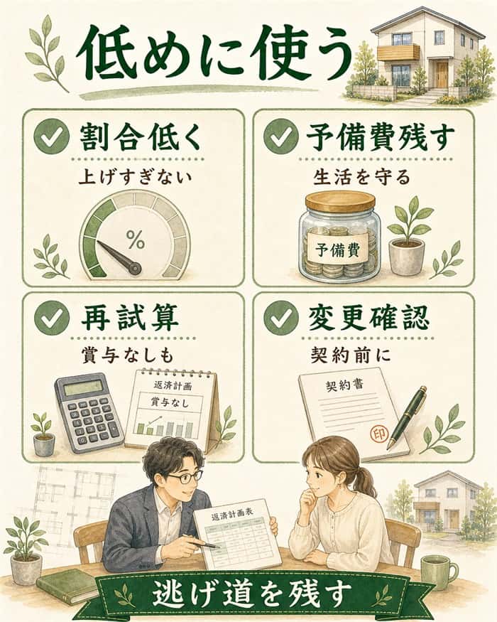 ボーナス返済を低く使い逃げ道を残す確認リスト