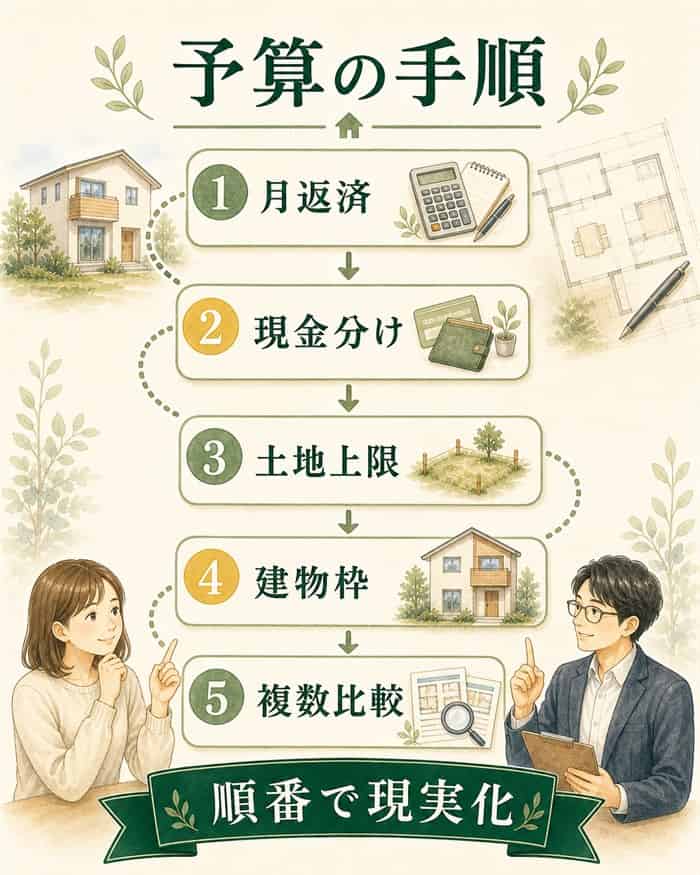 年収別予算を現実化する五つの手順図解
