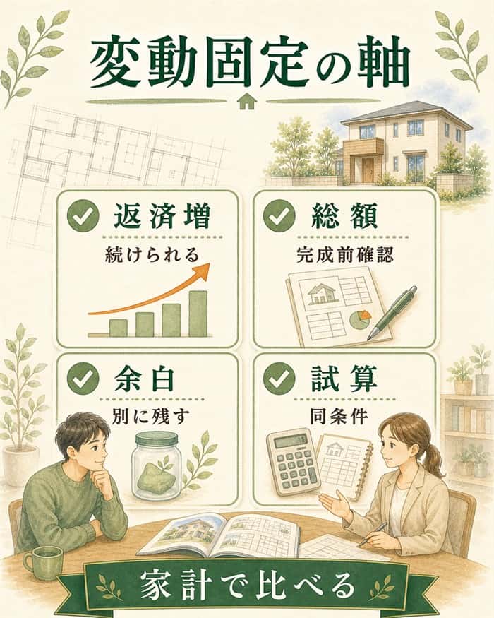 変動固定を家計目線で比べる判断軸の図解