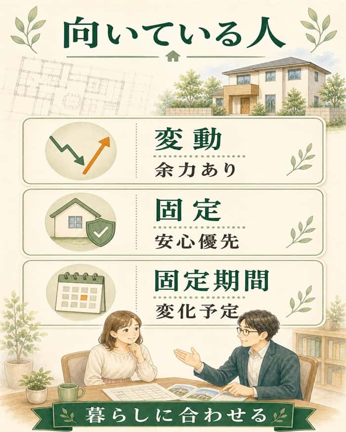 金利タイプ別に向いている人を整理した図解