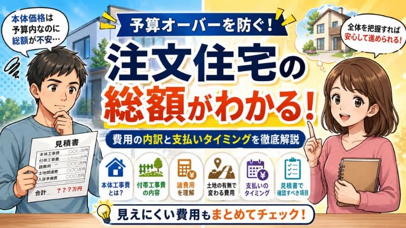 注文住宅の総額確認｜5つの費用と支払い時期 