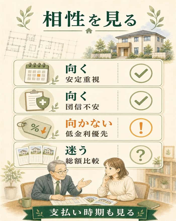 フラット35が向く人と迷う人を整理した相性表