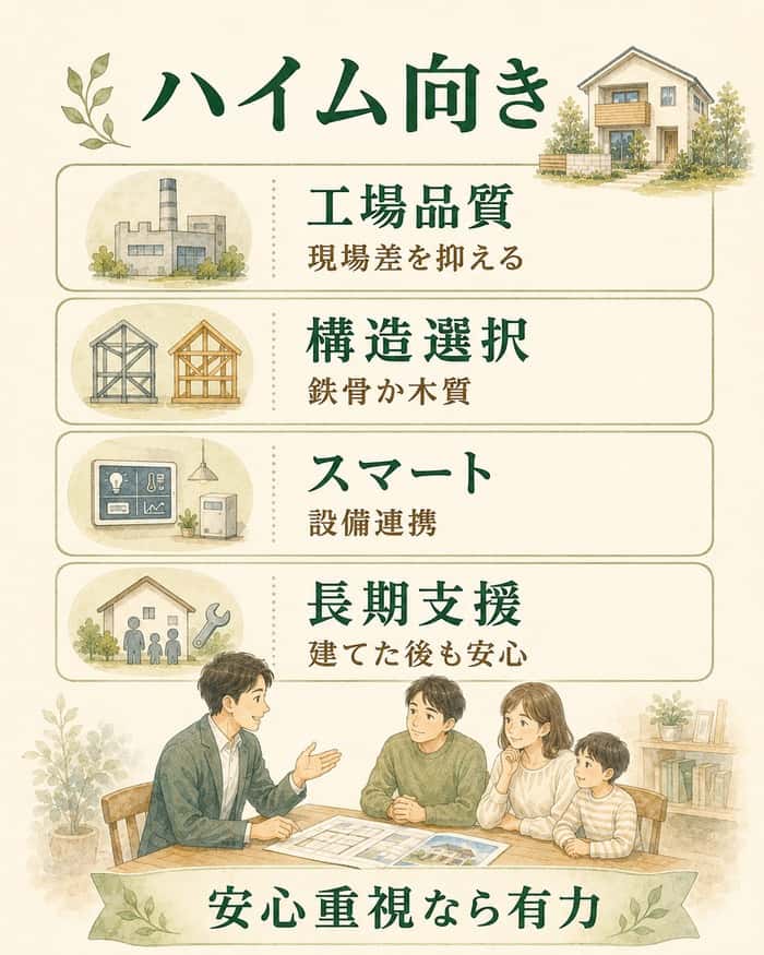 セキスイハイムが向いている人の特徴を示す図