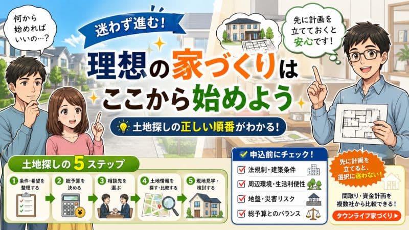 注文住宅の土地探しの始め方｜最初に決めることと失敗しない手順 