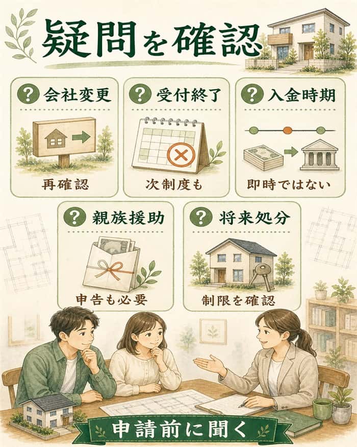 補助金申請前によくある疑問を整理したカード図
