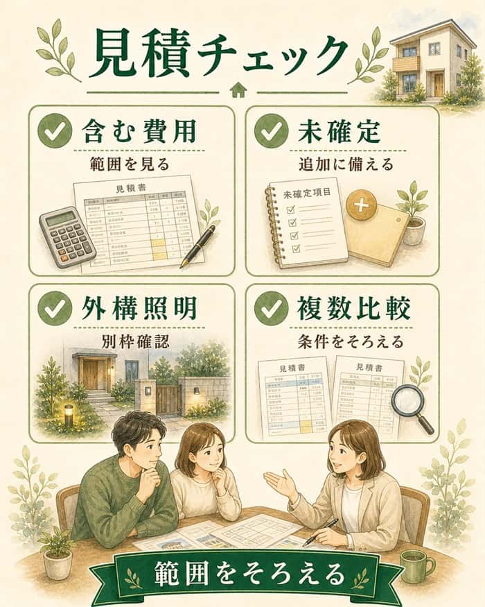 見積書の範囲をそろえて予算超過を防ぐ図解