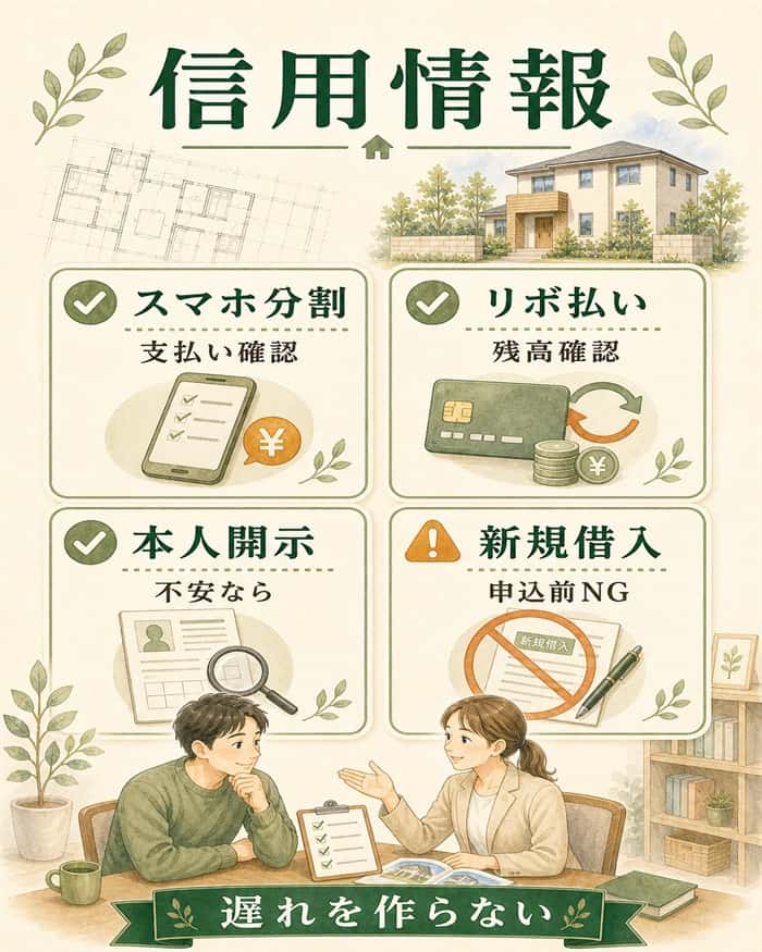 住宅ローン申込前の信用情報確認を示す図解