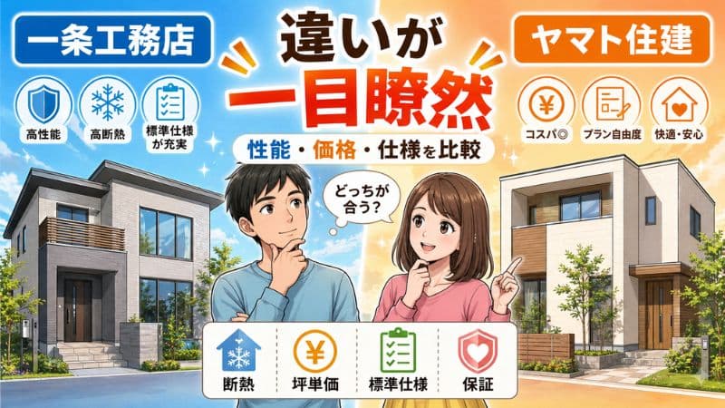 一条工務店とヤマト住建を比較｜高断熱で後悔しない選び方【2026年版】 