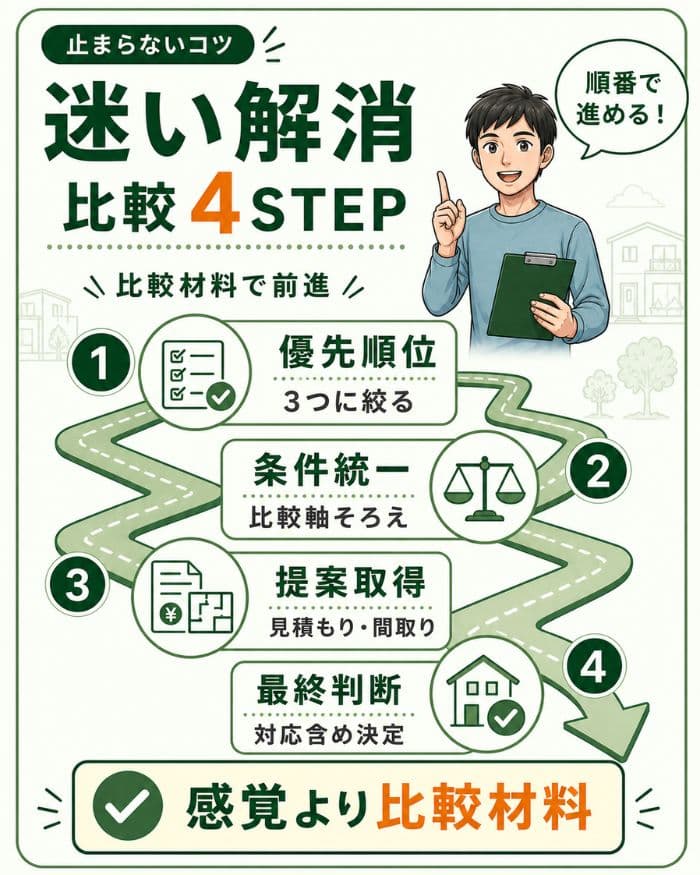 住宅会社比較で迷わないための4ステップ図解