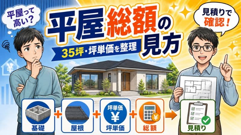 一条工務店の平屋価格は高い？二階建てとの総額比較でわかる坪単価の差 