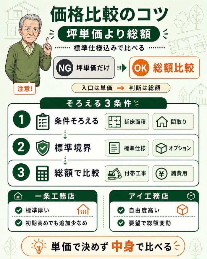 坪単価より総額で見る価格比較のポイント