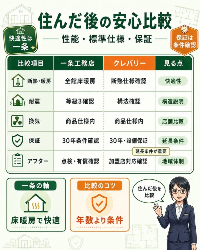 住んだ後の安心を性能・標準仕様・保証で比較