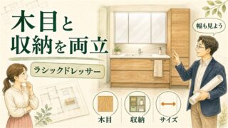 一条工務店ラシックドレッサーの木目・収納・サイズ 