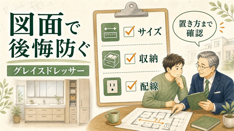 一条工務店グレイスドレッサーのサイズ・収納と後悔しない確認点