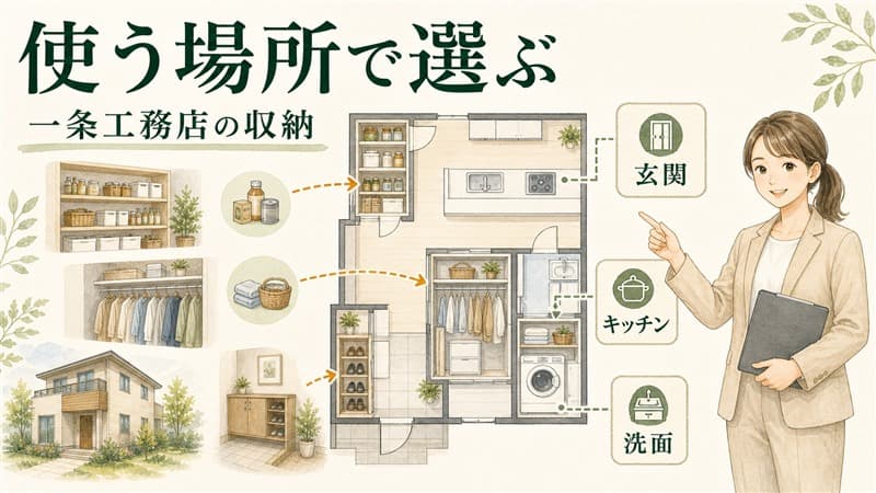 一条工務店の収納設備｜自在棚とクローゼットの選び方 