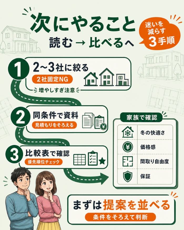 迷う人が次にやるべき3手順を示す住宅比較ガイド