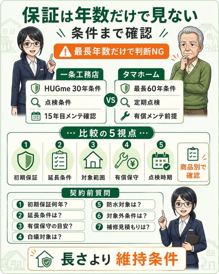 住宅保証を年数だけで判断しないための図解