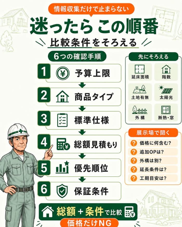 迷った時に比較条件をそろえる手順図解