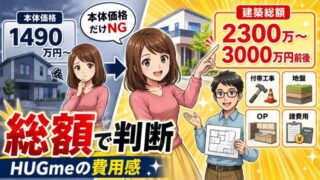 一条工務店ハグミー総額2300万〜3000万！本体価格1490万との差を解説 