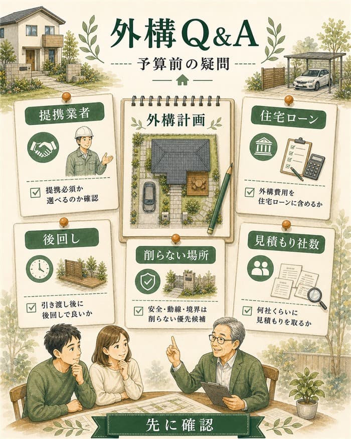 外構の提携業者やローン後回しの疑問を整理した図解