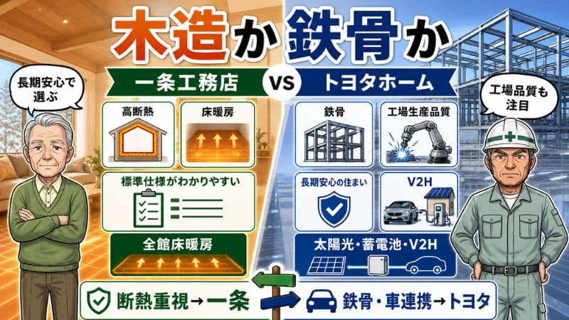 一条工務店とトヨタホームどっち？坪単価の見方と後悔しない総額比較 