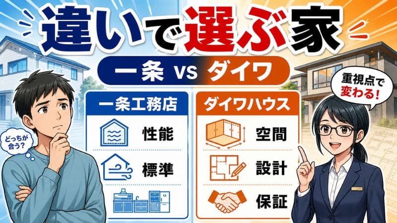 一条工務店とダイワハウスはどっち？違いは「性能」か「大空間」か 