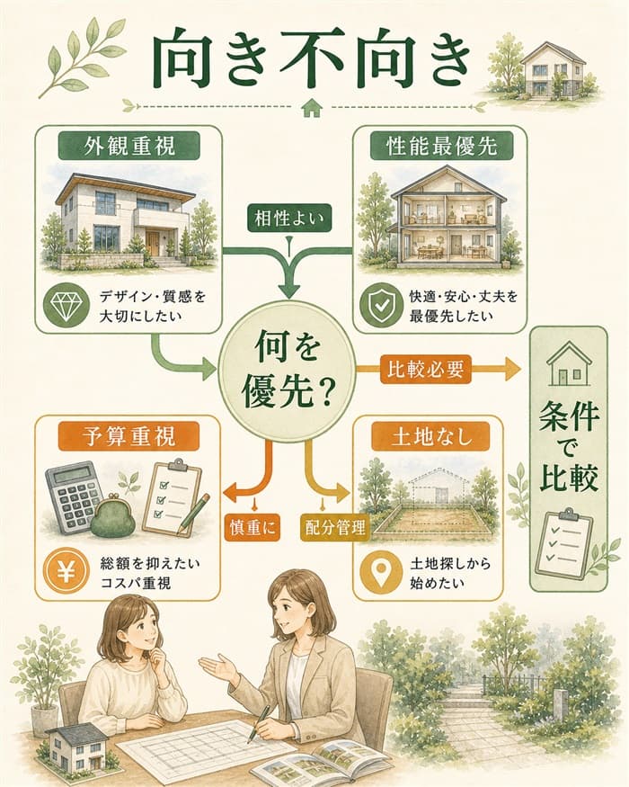グランセゾンが向く人と比較すべき人を分けた判断図