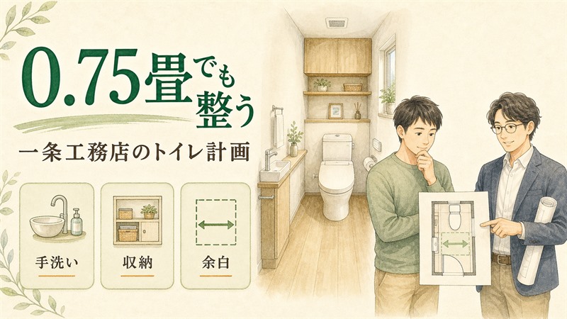 一条工務店のトイレは0.75畳で足りる？標準と注意点 