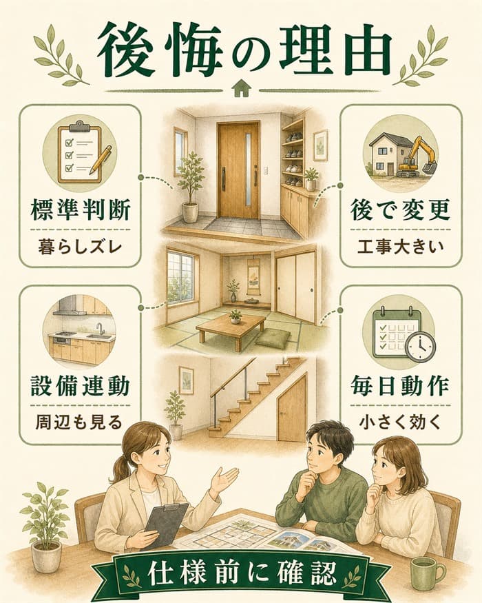 玄関・和室・階段で後悔しやすい理由を整理した図解