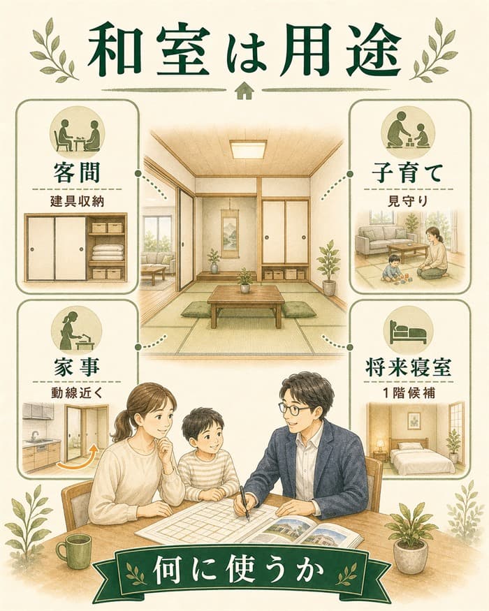 和室と畳を用途から逆算して考えるための図解