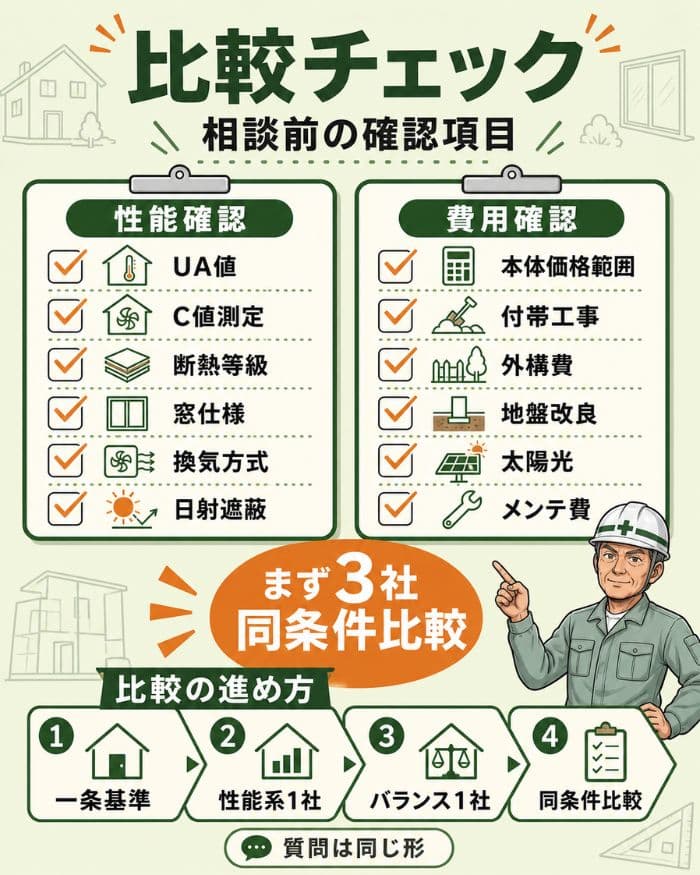 住宅会社比較前に確認すべき性能・費用チェック