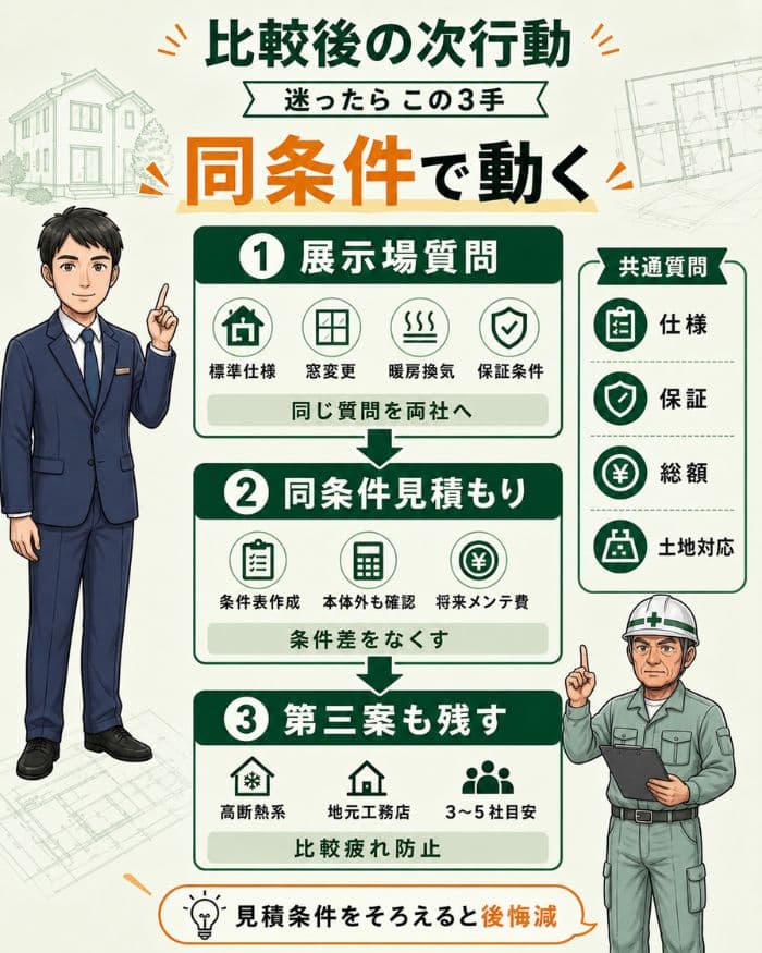 比較終盤に確認したい見積もりと次の行動