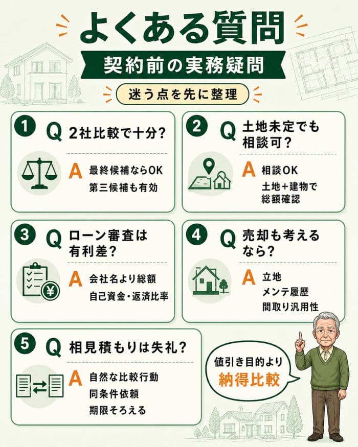 契約前に整理したい住宅会社比較のよくある質問